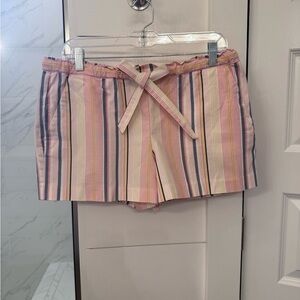 LOFT Emory Multicolor Striped Women's Pull on Shorts, size S
